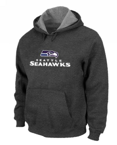 NFL Men's Nike Seattle Seahawks Authentic Logo Pullover Hoodie - Dark Grey